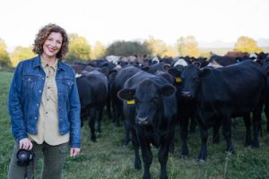 Audra Mulkern and cows