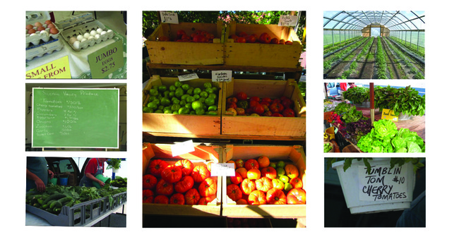collage of farm market stands